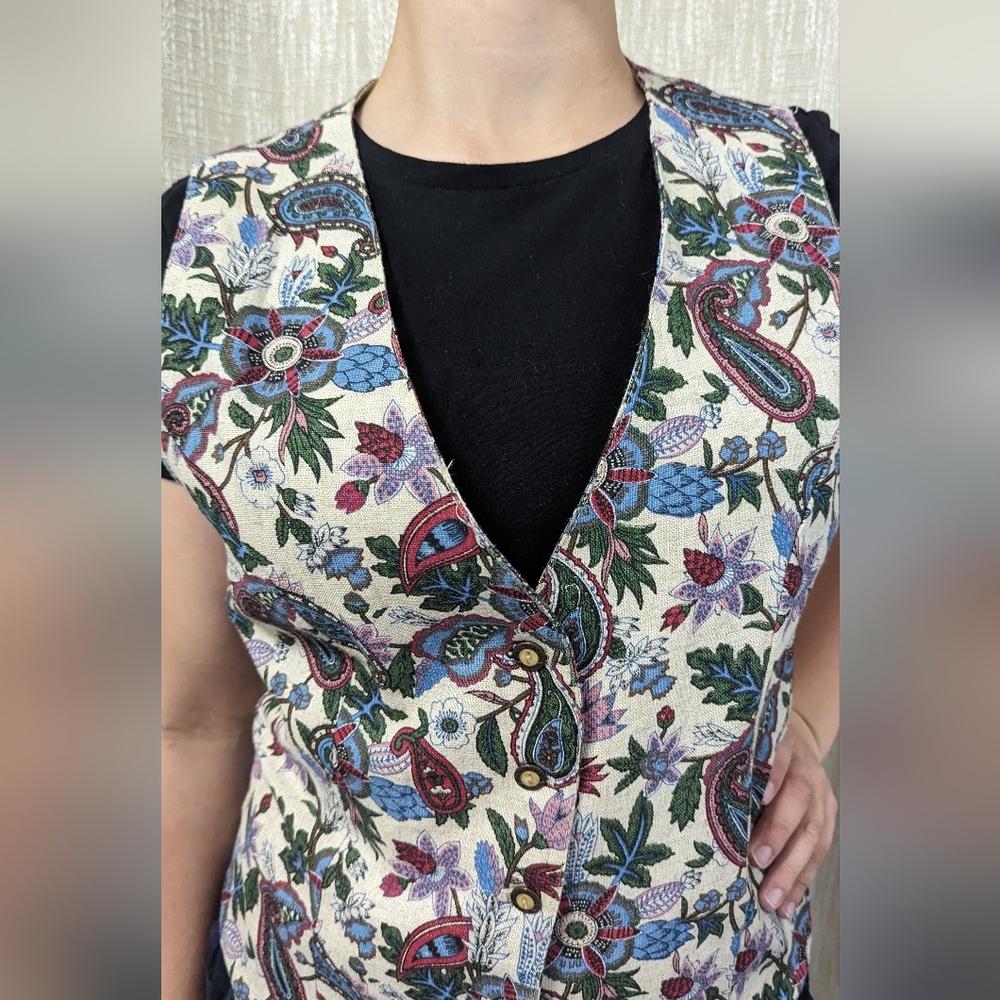 Vintage 🌸 Eastbrook Size M Women's Floral Paisley Vest